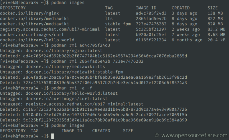 Deleting images that you no longer need from local storage